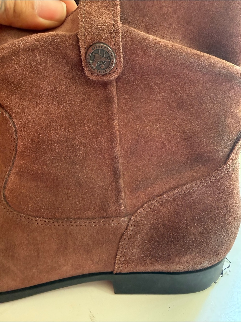 Birkenstock Sarnia  women size 6 Chestnut Brown Suede Slouch Ankle Booties - Picture 3 of 11